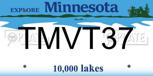TMVT37 Minnesota License Plate