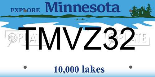 TMVZ32 Minnesota License Plate