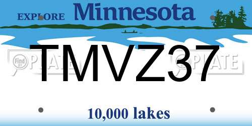TMVZ37 Minnesota License Plate