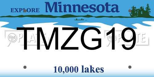 TMZG19 Minnesota License Plate