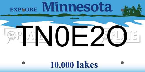 TN0E2O Minnesota License Plate