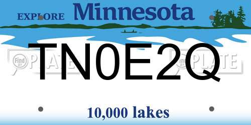 TN0E2Q Minnesota License Plate