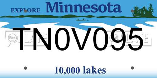 TN0V095 Minnesota License Plate