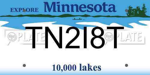 TN2I8T Minnesota License Plate