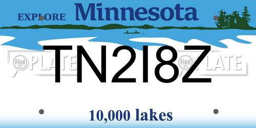 TN2I8Z Minnesota License Plate
