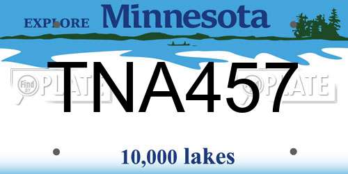 TNA457 Minnesota License Plate