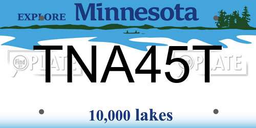 TNA45T Minnesota License Plate
