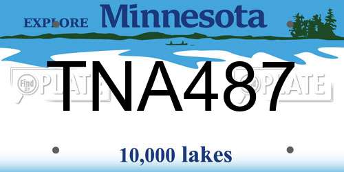 TNA487 Minnesota License Plate