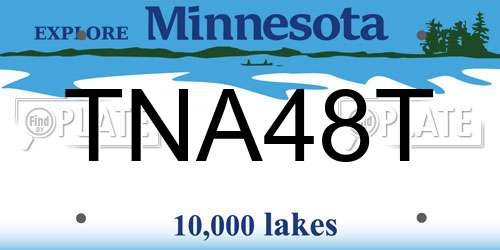 TNA48T Minnesota License Plate