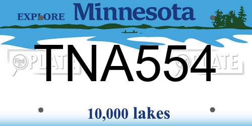 TNA554 Minnesota License Plate
