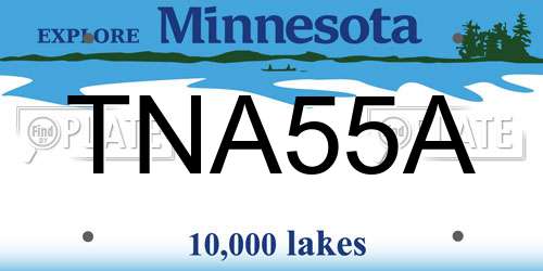 TNA55A Minnesota License Plate
