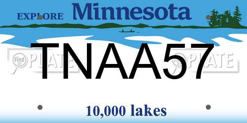 TNAA57 Minnesota License Plate