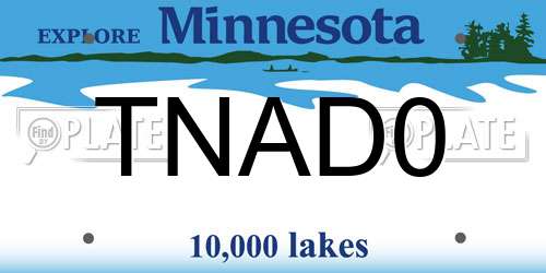 TNAD0 Minnesota License Plate