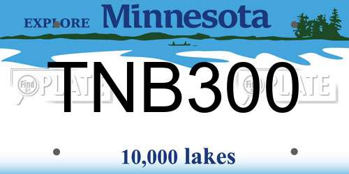 TNB300 Minnesota License Plate