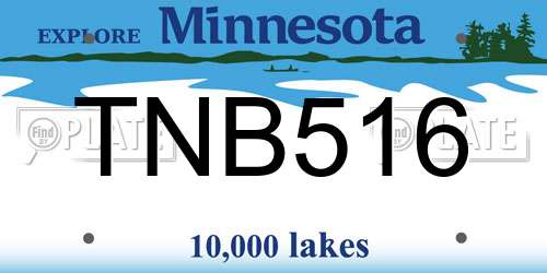 TNB516 Minnesota License Plate