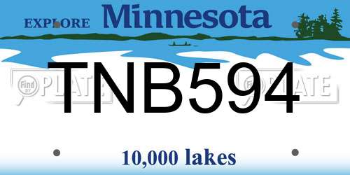 TNB594 Minnesota License Plate