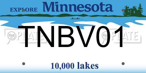 TNBV01 Minnesota License Plate