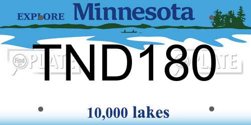 TND180 Minnesota License Plate