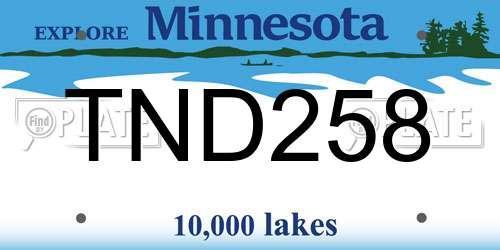 TND258 Minnesota License Plate