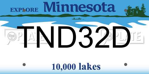 TND32D Minnesota License Plate