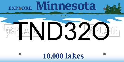 TND32O Minnesota License Plate