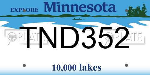 TND352 Minnesota License Plate