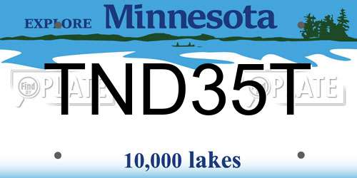 TND35T Minnesota License Plate
