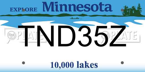 TND35Z Minnesota License Plate