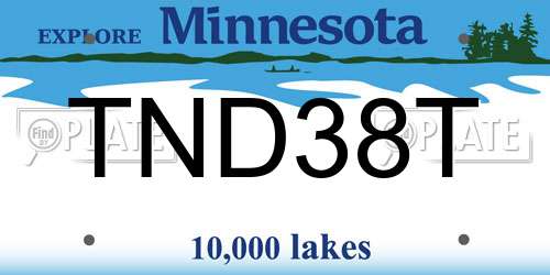 TND38T Minnesota License Plate