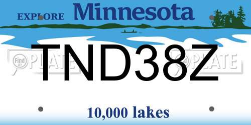 TND38Z Minnesota License Plate
