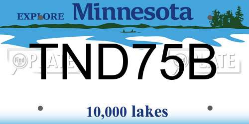 TND75B Minnesota License Plate