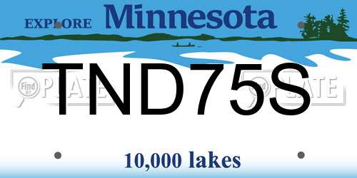 TND75S Minnesota License Plate