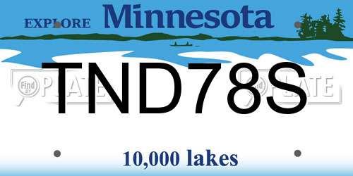 TND78S Minnesota License Plate