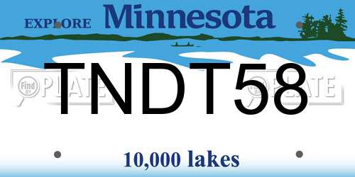 TNDT58 Minnesota License Plate
