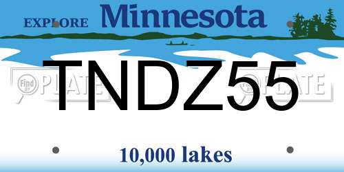 TNDZ55 Minnesota License Plate