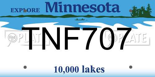 TNF707 Minnesota License Plate