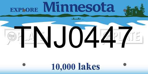 TNJ0447 Minnesota License Plate