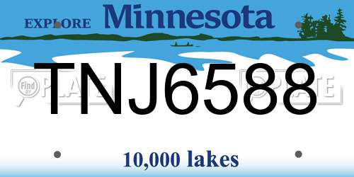 TNJ6588 Minnesota License Plate