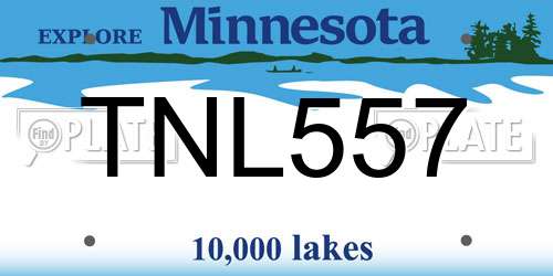 TNL557 Minnesota License Plate