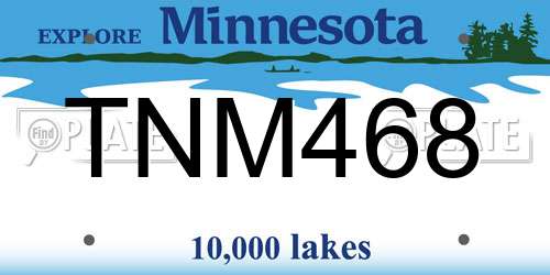 TNM468 Minnesota License Plate