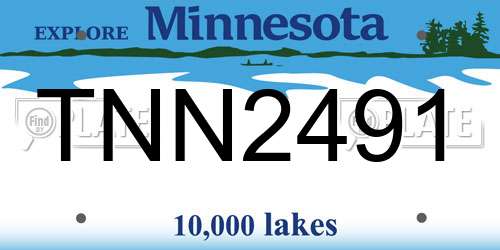 TNN2491 Minnesota License Plate