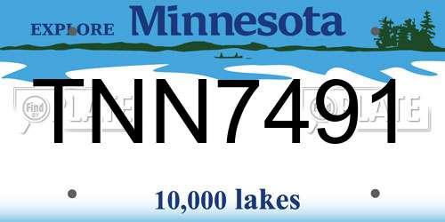TNN7491 Minnesota License Plate