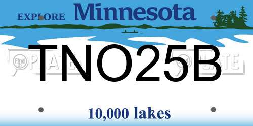 TNO25B Minnesota License Plate