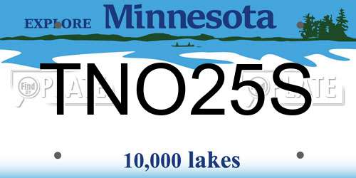 TNO25S Minnesota License Plate