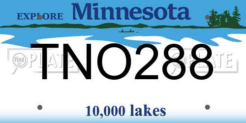 TNO288 Minnesota License Plate
