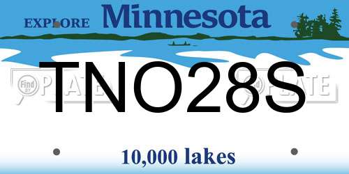 TNO28S Minnesota License Plate