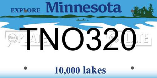 TNO320 Minnesota License Plate