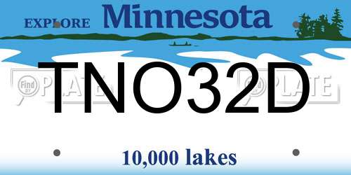 TNO32D Minnesota License Plate