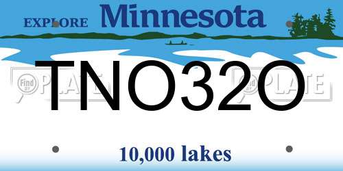 TNO32O Minnesota License Plate