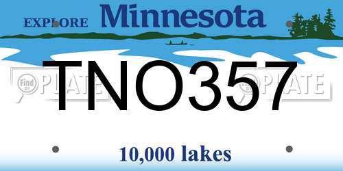 TNO357 Minnesota License Plate